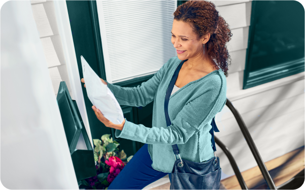 A woman pickup her mail