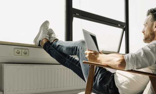 A person uses a laptop computer