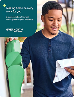 A man collects his mail with his home delivery medication order.